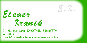 elemer kranik business card